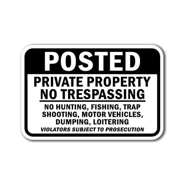 Signmission Safety Sign, 12 in Height, Aluminum, No Tres - Posted Privat A-1218 No Tres - Posted Privat - main